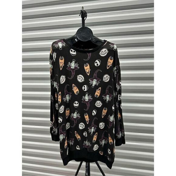 Disney Tim Burton’s Nightmare Before Christmas Black Character Print Knit Cozy S - Picture 13 of 13